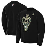 Black Milwaukee Bucks Jordan Brand Statement Edition Sweatshirt | NBA