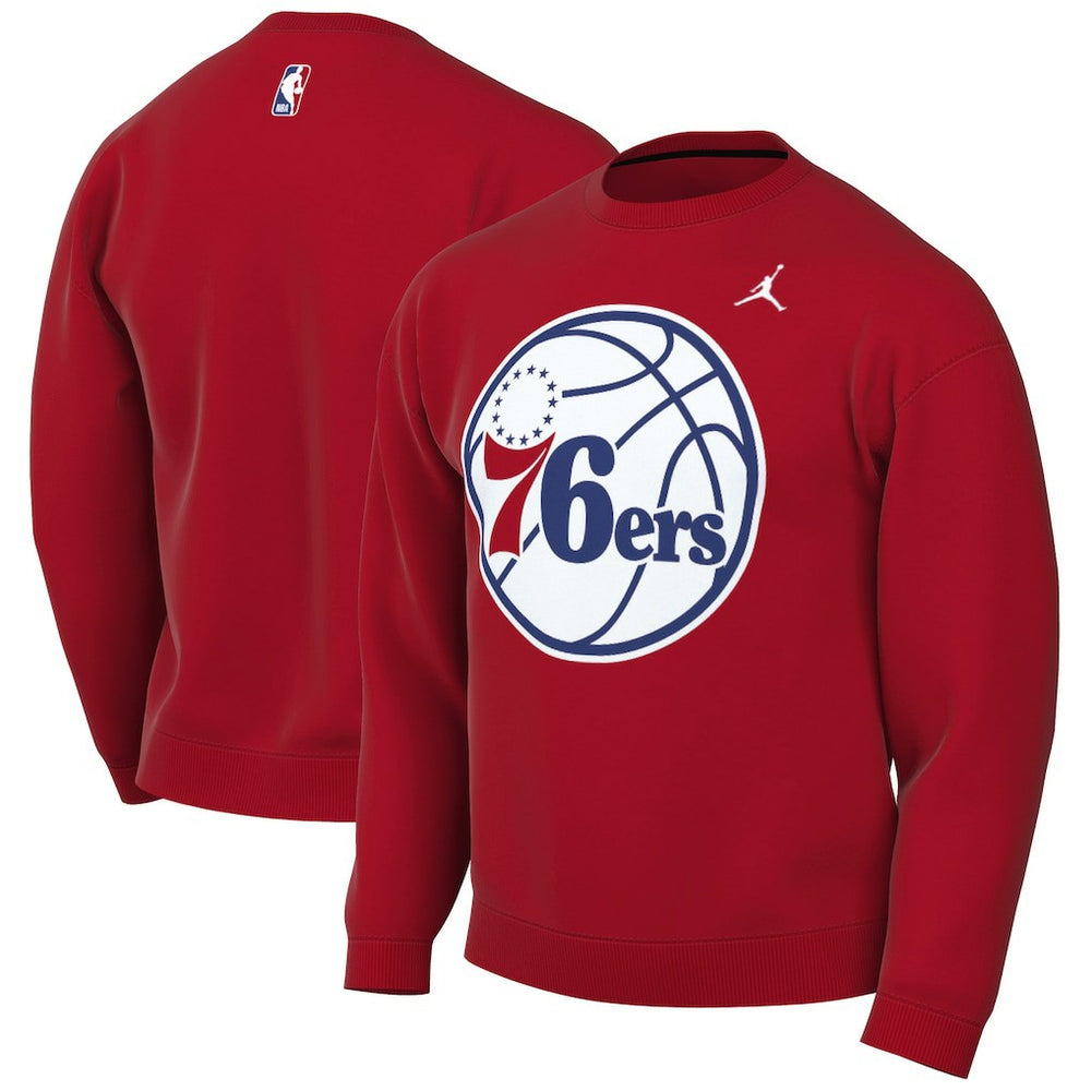 Red Philadelphia 76ers Jordan Brand Statement Edition Sweatshirt | NBA