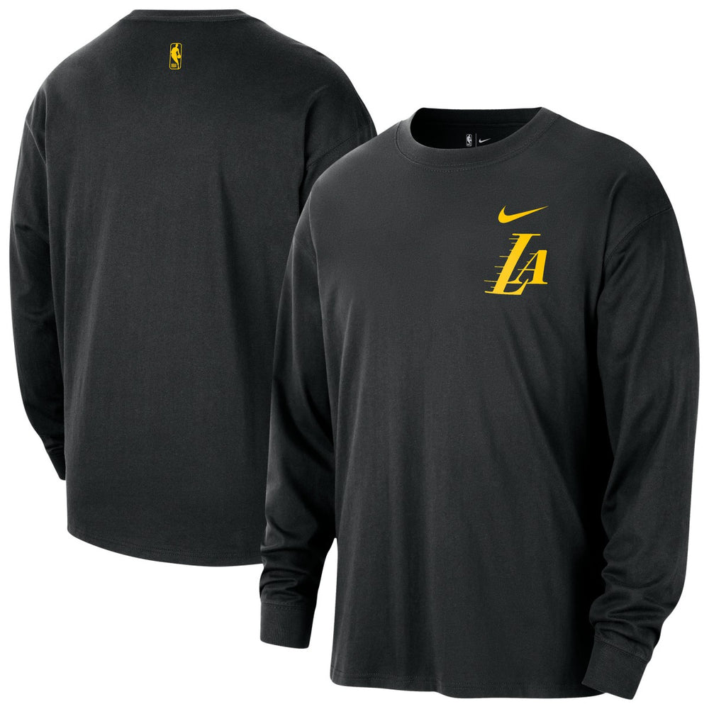 Black Los Angeles Lakers 2025/26 City Edition Remix Essential Logo Long Sleeve T-Shirt | NBA