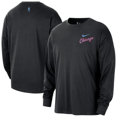 Black Chicago Bulls 2025/26 City Edition Remix Essential Logo Long Sleeve T-Shirt sale | NBA