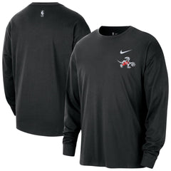 Black Toronto Raptors 2025/26 City Edition Remix Essential Logo Long Sleeve T-Shirt | NBA