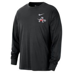 Black Toronto Raptors 2025/26 City Edition Remix Essential Logo Long Sleeve T-Shirt | NBA