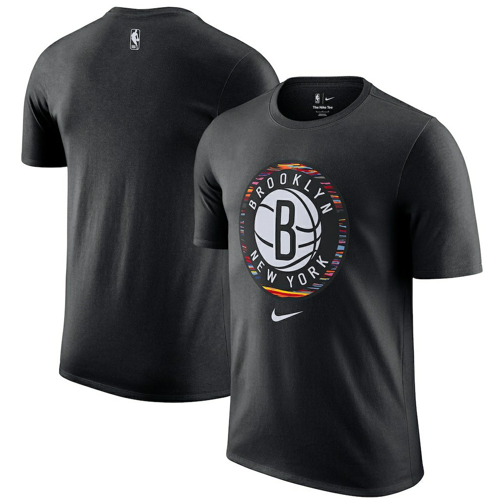 Black Brooklyn Nets 2025/26 City Edition Remix Essential Logo T-Shirt | NBA