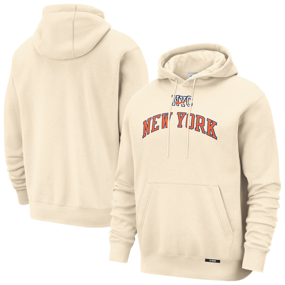 Natural New York Knicks 2025/26 City Edition Essential Remix Club Hoodie | NBA