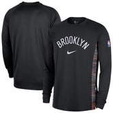 Black Brooklyn Nets 2025/26 City Edition Authentic Pregame Dri-FIT Long Sleeve Shooting T-Shirt | NBA