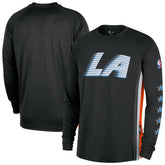 Black LA Clippers 2025/26 City Edition Authentic Pregame Dri-FIT Long Sleeve Shooting T-Shirt | NBA
