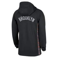 Black Brooklyn Nets 2025/26 City Edition Remix Authentic On-Court Quarter-Zip Dri-FIT Hooded Jacket | NBA