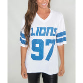 Detroit Lions Aidan Hutchinson Cuce Women's Crystal V-Neck Tunic | NFL US