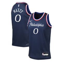 Navy Tyrese Maxey Philadelphia 76ers Youth 2025/26 City Edition Swingman Jersey | NBA