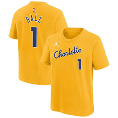 Yellow LaMelo Ball Charlotte Hornets Youth 2025/26 City Edition Name & Number T-Shirt | NBA