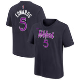 Purple Anthony Edwards Minnesota Timberwolves Youth 2025/26 City Edition Name & Number T-Shirt | NBA