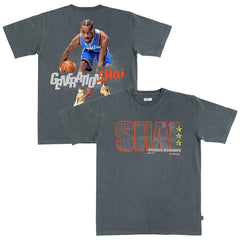Charcoal Shai Gilgeous-Alexander Oklahoma City Thunder SLAM Unisex February/March 2025 Cover Graphic Remix T-Shirt | NBA