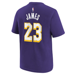 Purple LeBron James Los Angeles Lakers Jordan Brand Youth Statement Edition Name & Number T-Shirt | NBA