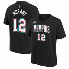 Black Ja Morant Memphis Grizzlies Youth Name & Number T-Shirt | NBA