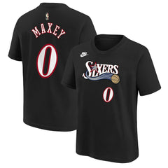 Black Tyrese Maxey Philadelphia 76ers Youth Name & Number T-Shirt | NBA