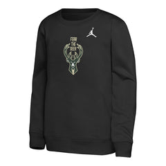 Black Milwaukee Bucks Jordan Brand Youth Courtside Statement Edition Sweatshirt | NBA