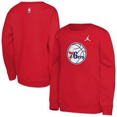Red Philadelphia 76ers Jordan Brand Youth Courtside Statement Edition Sweatshirt | NBA