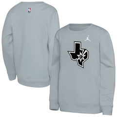 Silver San Antonio Spurs Jordan Brand Youth Courtside Statement Edition Sweatshirt | NBA