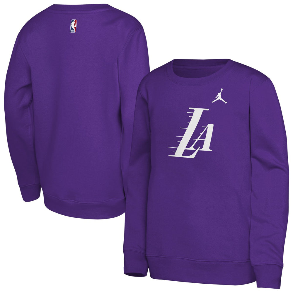 Purple Los Angeles Lakers Jordan Brand Youth Courtside Statement Edition Sweatshirt | NBA
