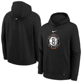 Black Brooklyn Nets Youth 2025/26 City Edition Club Fleece Pullover Hoodie | NBA