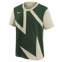 Cream/Hunter Green Milwaukee Bucks Youth 2025/26 City Edition Max90 T-Shirt | NBA