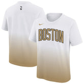 White/Gold Boston Celtics Youth 2025/26 City Edition Max90 T-Shirt | NBA