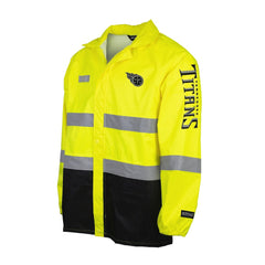 Tennessee Titans Hi-Vis Safety Waterproof Rainshell Full-Zip Hooded Jacket | NFL US