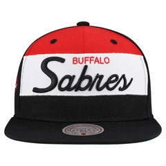 Buffalo Sabres Mitchell & Ness Retro Script Colorblock Snapback Hat - NHL Hats