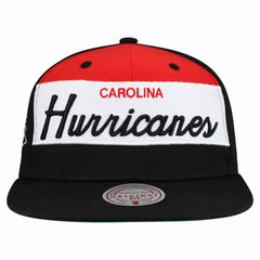 Carolina Hurricanes Mitchell & Ness Retro Script Colorblock Snapback Hat - NHL Hats