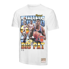 White Patrick Ewing New York Knicks Hardwood Classics Commemorative Player Collage T-Shirt | NBA