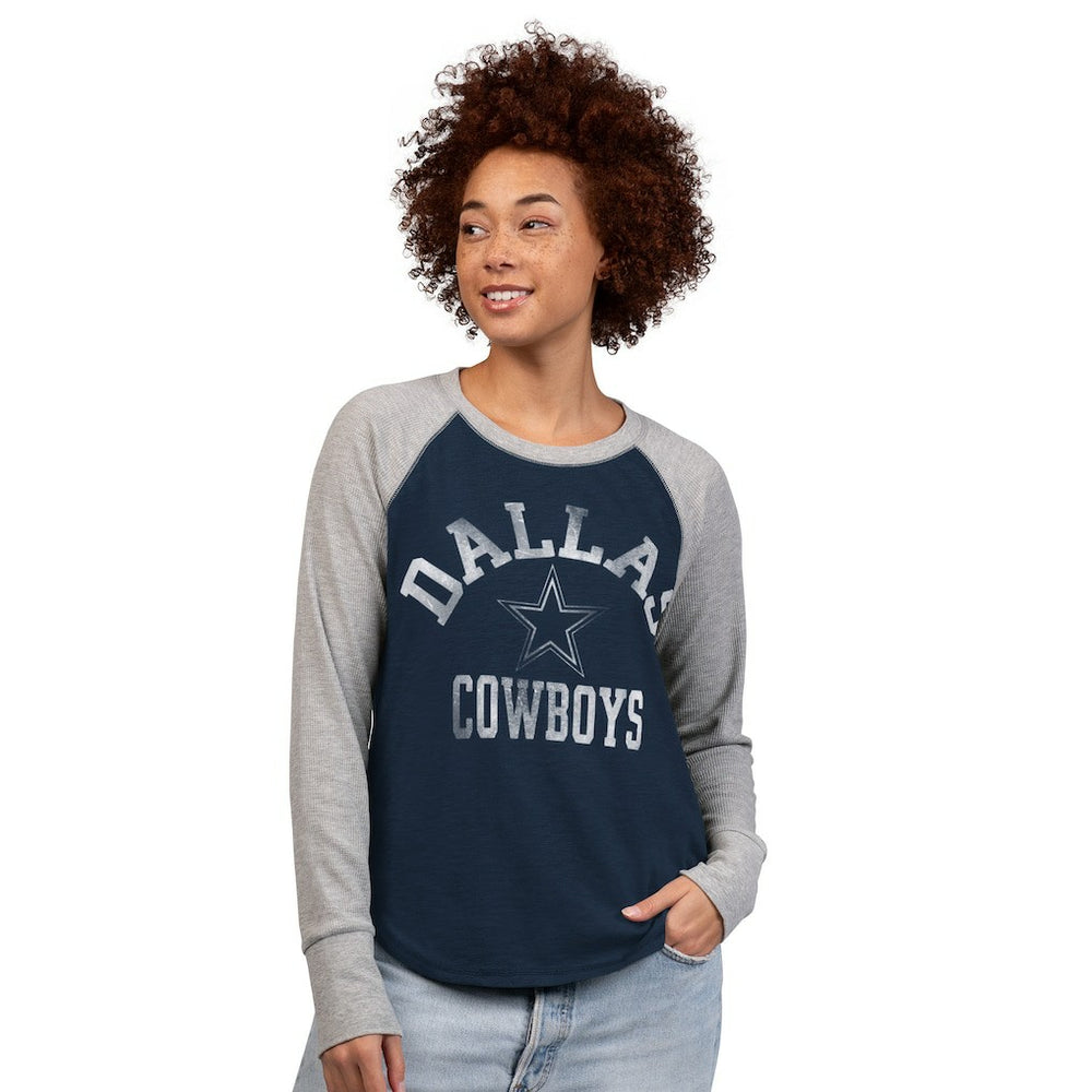Dallas Cowboys G-III 4Her by Carl Banks Women's Waffle Knit Raglan Long-Sleeve T-Shirt | NFL On sale