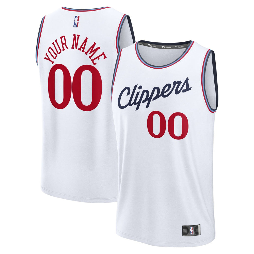 White LA Clippers Youth Fast Break Custom Replica Jersey | NBA