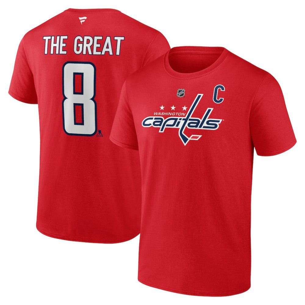 Alexander Ovechkin Washington Capitals Fanatics NHL All-Time Leading Goal Scorer The Great 8 Name & Number T-Shirt - NHL T-shirts