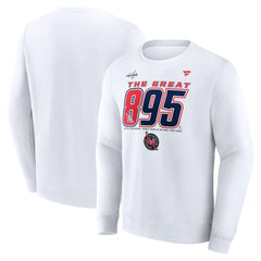 Alexander Ovechkin Washington Capitals Fanatics NHL All-Time Leading Goal Scorer The Great 895 Fleece Pullover Sweatshirt - NHL Sweatshirts