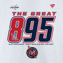 Alexander Ovechkin Washington Capitals Fanatics NHL All-Time Leading Goal Scorer The Great 895 Fleece Pullover Sweatshirt - NHL Sweatshirts