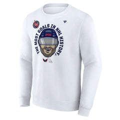 Alexander Ovechkin Washington Capitals Fanatics NHL All-Time Leading Goal Scorer GR8 Caricature Fleece Pullover Sweatshirt - NHL Sweatshirts