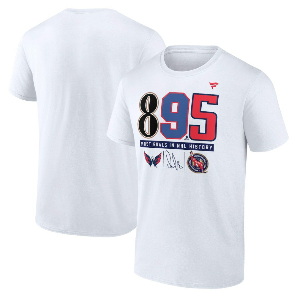 Alexander Ovechkin Washington Capitals Fanatics NHL All-Time Leading Goal Scorer The History of 895 T-Shirt - NHL T-shirts