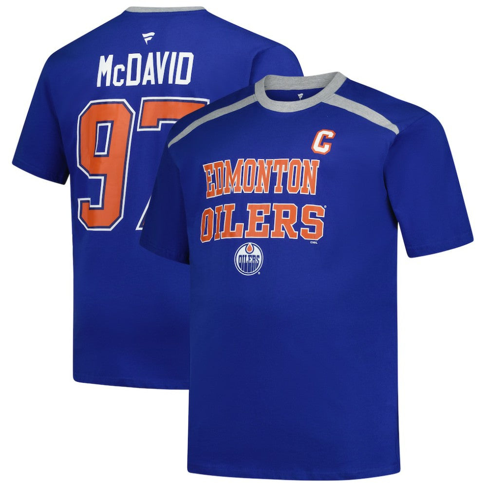 Connor McDavid Edmonton Oilers Profile Big & Tall Name & Number T-Shirt - NHL T-shirts