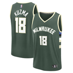 Hunter Green Kyle Kuzma Milwaukee Bucks Fast Break Replica Player Jersey | NBA