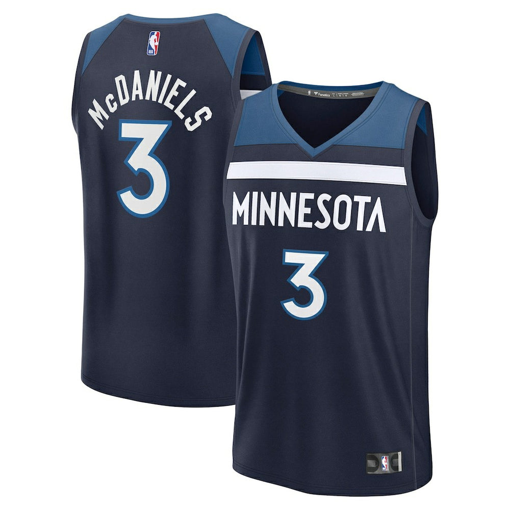 Navy Jaden McDaniels Minnesota Timberwolves Fast Break Replica Player Jersey | NBA