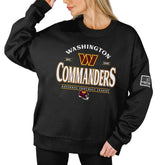 Washington Commanders Gameday Couture Women's Oversized Players Only Black Label Pullover Sweatshirt | NFL New