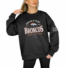 Denver Broncos Gameday Couture Women's Oversized Players Only Black Label Pullover Sweatshirt | NFL New