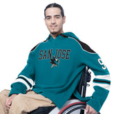 San Jose Sharks G-III Sports by Carl Banks Adaptive Wear Lord Stanley Hooded Long Sleeve Sweatshirt - NHL Sweatshirts