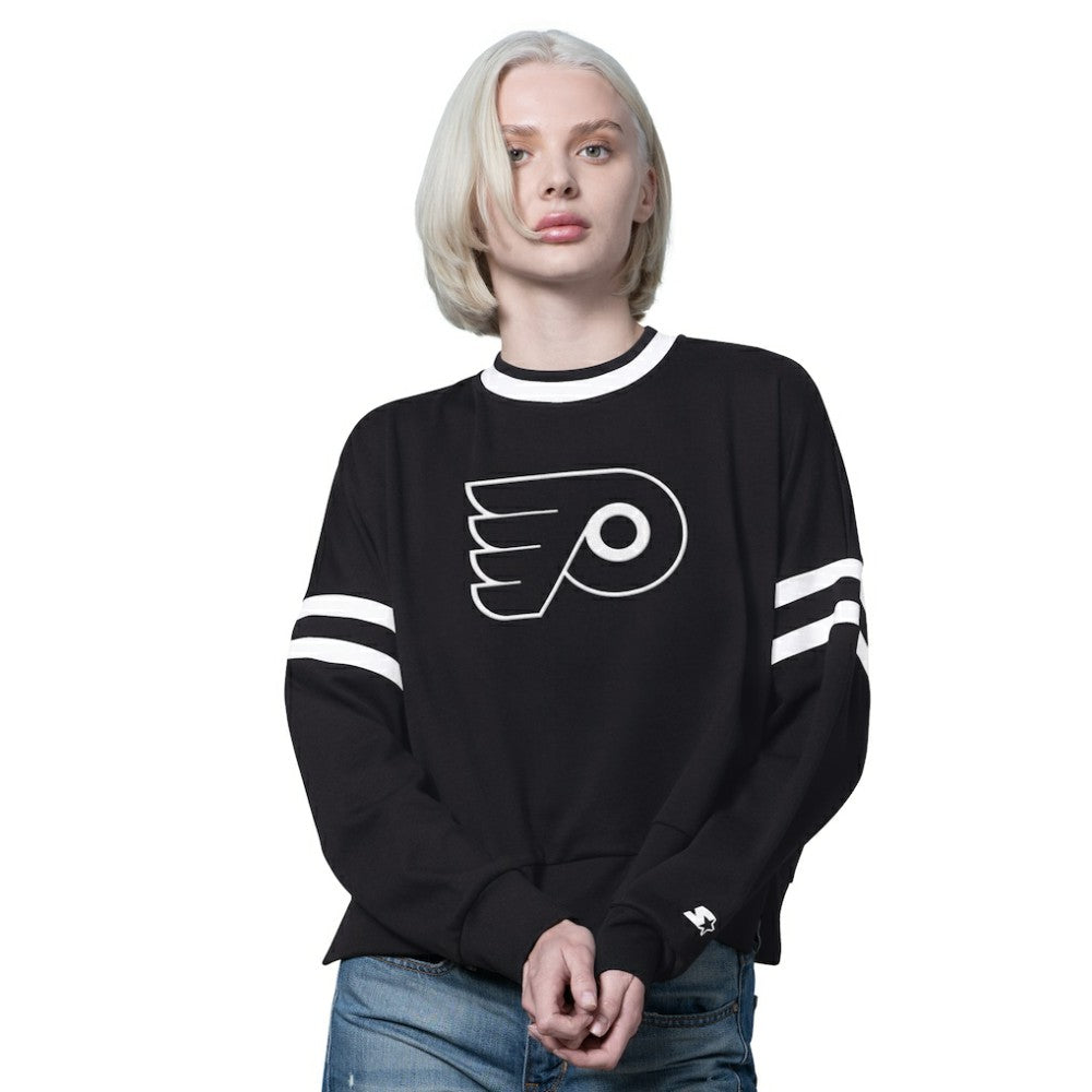 Philadelphia Flyers Starter Women's Rally Fleece Cropped Sweatshirt - NHL Sweatshirts