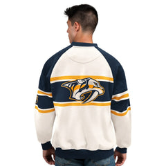 Nashville Predators Starter Male Adult Defense Fleece Crewneck Sweatshirt - NHL Sweatshirts