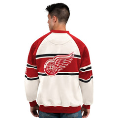 Detroit Red Wings Starter Male Adult Defense Fleece Crewneck Sweatshirt - NHL Sweatshirts