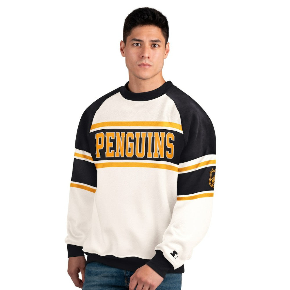 Pittsburgh Penguins Starter Male Adult Defense Fleece Crewneck Sweatshirt - NHL Sweatshirts