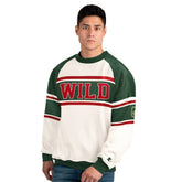 Minnesota Wild Starter Male Adult Defense Fleece Crewneck Sweatshirt - NHL Sweatshirts