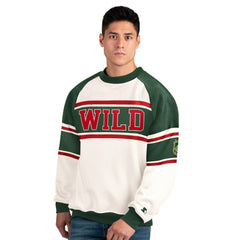 Minnesota Wild Starter Male Adult Defense Fleece Crewneck Sweatshirt - NHL Sweatshirts