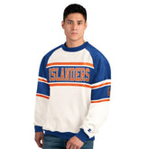 New York Islanders Starter Male Adult Defense Fleece Crewneck Sweatshirt - NHL Sweatshirts